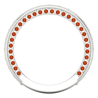 1.44 cttw Simulated Ruby Round Cut White Gold Eternity Wedding Band