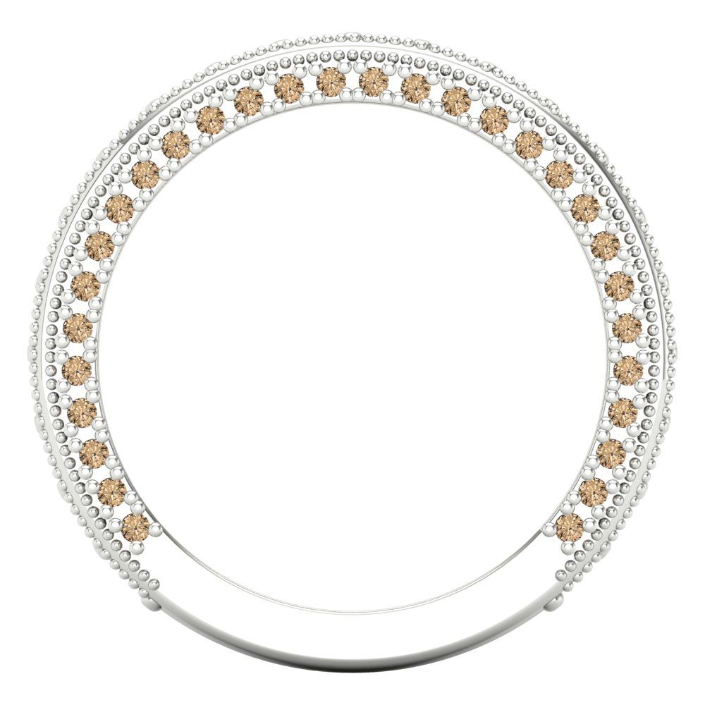 1.44 cttw Yellow Moissanite Round Cut White Gold Eternity Wedding Band