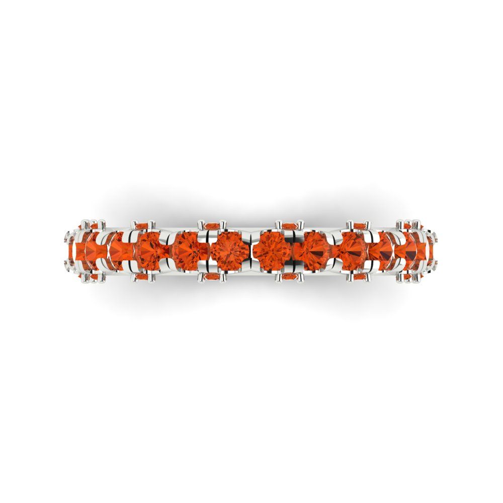 3.13 cttw Simulated Red Diamond Round Cut White Gold Eternity Wedding Band