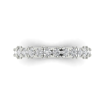 3.13 cttw Moissanite Round Cut White Gold Eternity Wedding Band