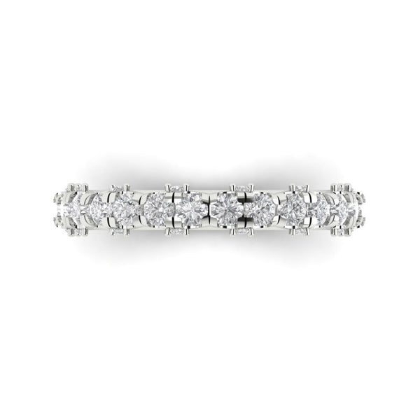 3.13 ct Brilliant Round Cut Clear Simulated Diamond Stone White Gold Eternity Band