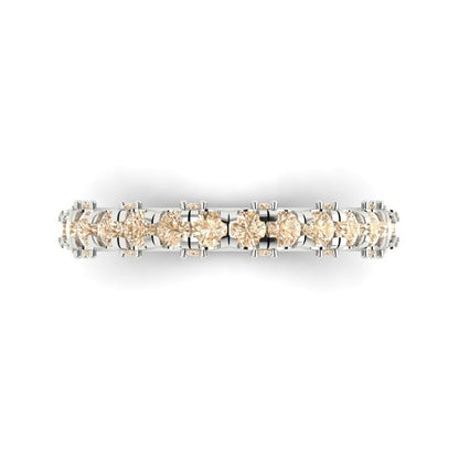 3.13 cttw Natural Morganite Round Cut White Gold Eternity Wedding Band