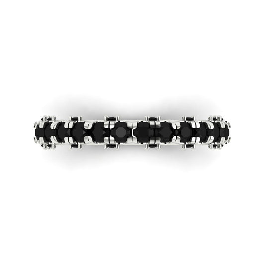 3.13 cttw Natural Onyx Round Cut White Gold Eternity Wedding Band