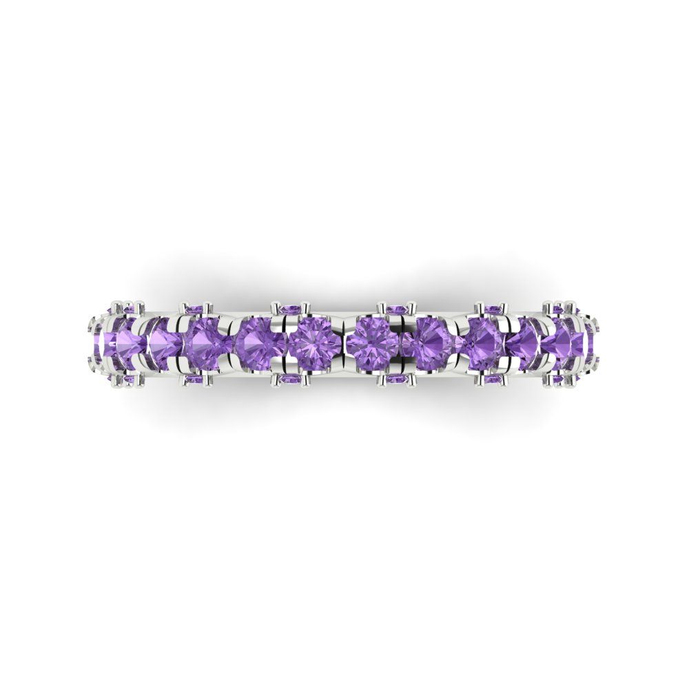 3.13 cttw Simulated Alexandrite Round Cut White Gold Eternity Wedding Band