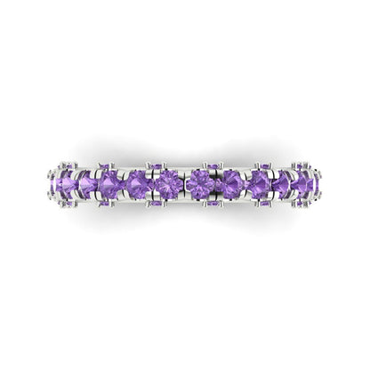 3.13 cttw Simulated Alexandrite Round Cut White Gold Eternity Wedding Band