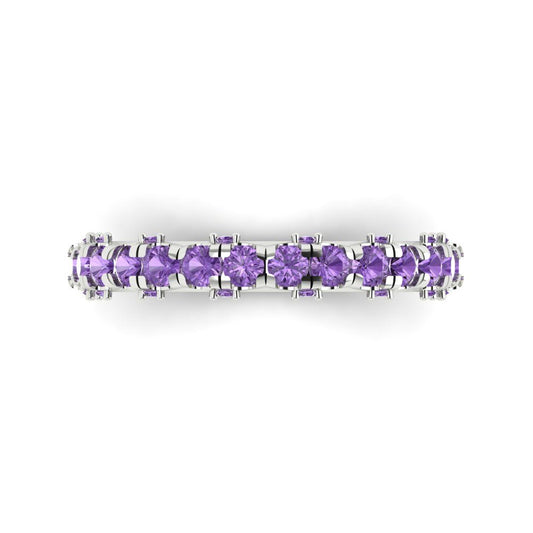 3.13 cttw Simulated Alexandrite Round Cut White Gold Eternity Wedding Band