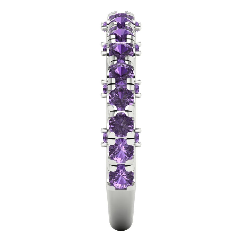 3.13 cttw Simulated Alexandrite Round Cut White Gold Eternity Wedding Band