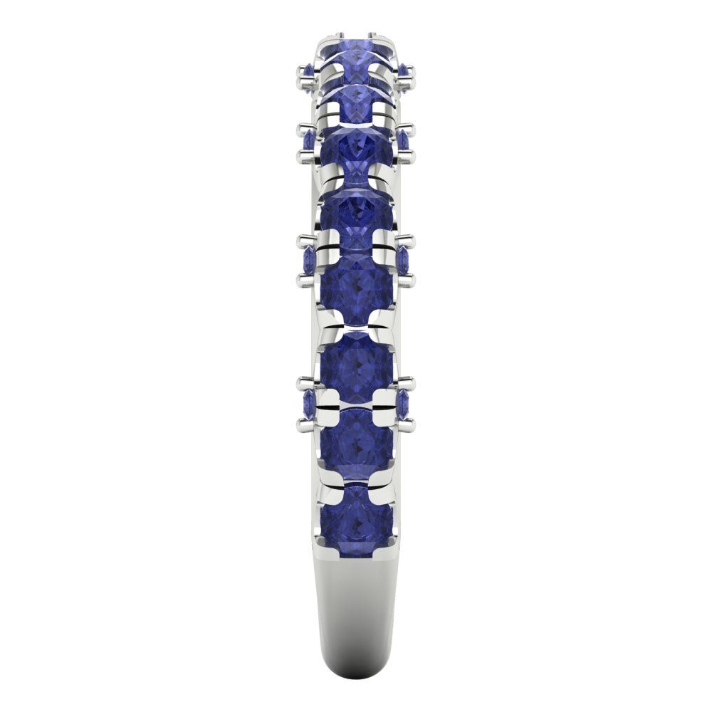 3.13 cttw Simulated Tanzanite Round Cut White Gold Eternity Wedding Band