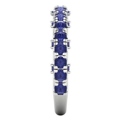 3.13 cttw Simulated Tanzanite Round Cut White Gold Eternity Wedding Band