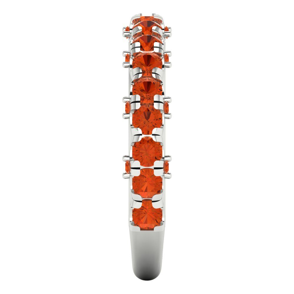 3.13 cttw Simulated Red Diamond Round Cut White Gold Eternity Wedding Band