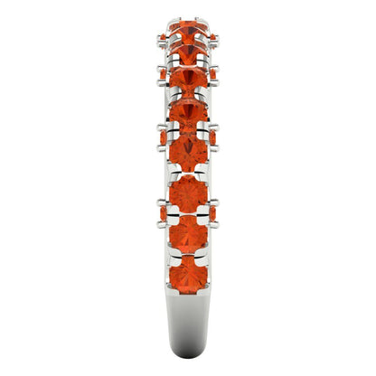 3.13 cttw Simulated Red Diamond Round Cut White Gold Eternity Wedding Band