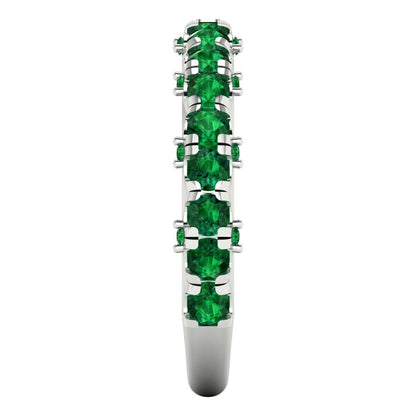 3.13 cttw Simulated Emerald Round Cut White Gold Eternity Wedding Band