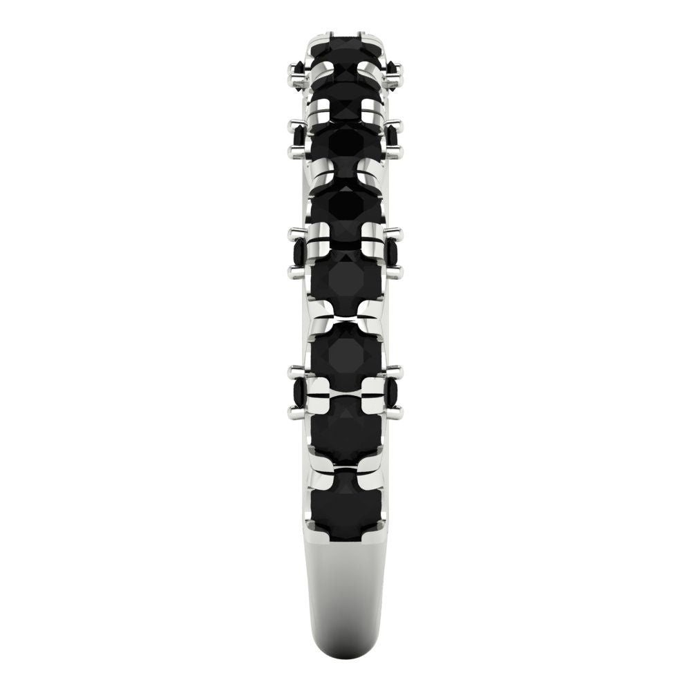 3.13 cttw Natural Onyx Round Cut White Gold Eternity Wedding Band