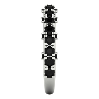 3.13 cttw Natural Onyx Round Cut White Gold Eternity Wedding Band