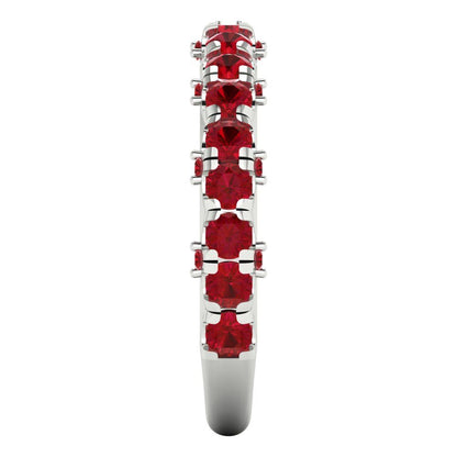 3.13 cttw Simulated Ruby Round Cut White Gold Eternity Wedding Band