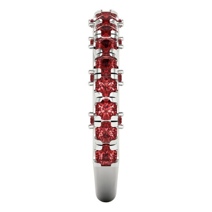 3.13 cttw Natural Garnet Round Cut White Gold Eternity Wedding Band