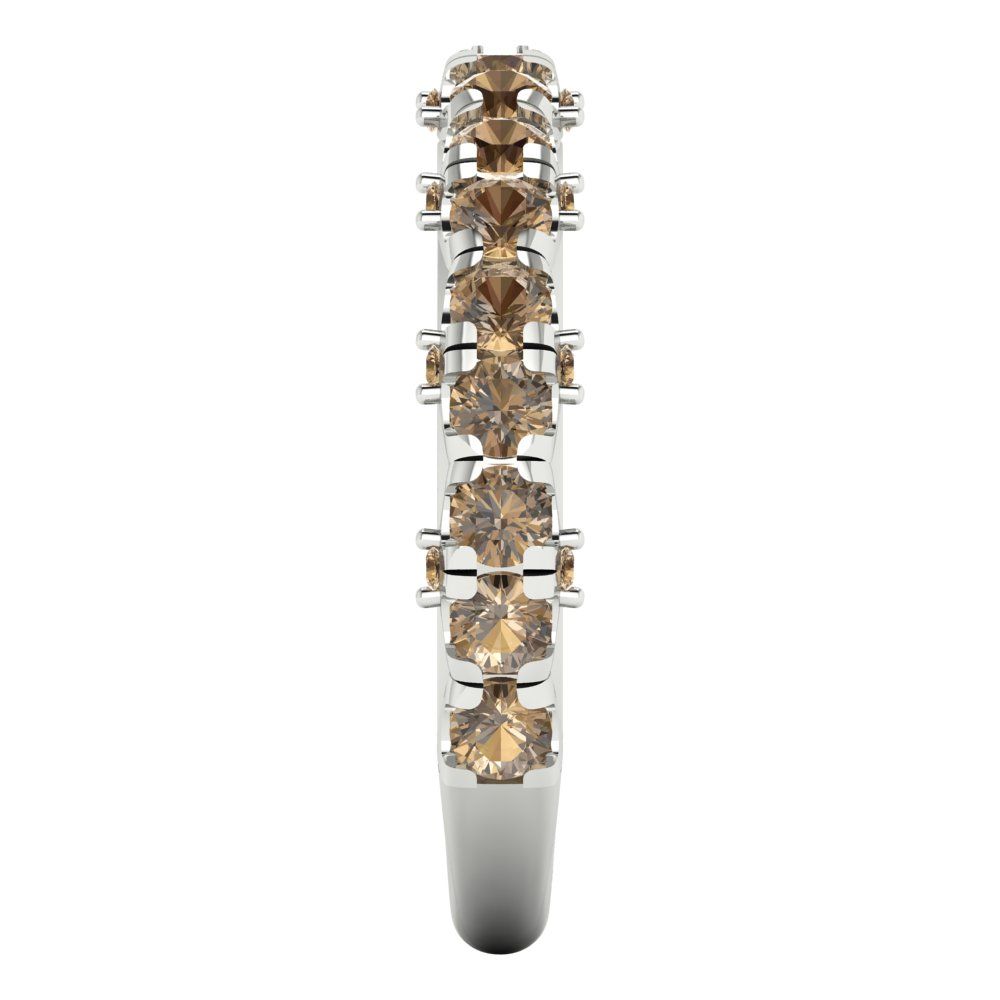 3.13 cttw Simulated Champagne Diamond Round Cut White Gold Eternity Wedding Band