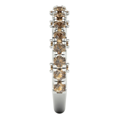 3.13 cttw Simulated Champagne Diamond Round Cut White Gold Eternity Wedding Band