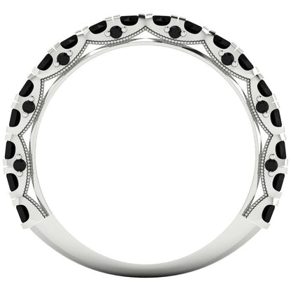 3.13 cttw Natural Onyx Round Cut White Gold Eternity Wedding Band