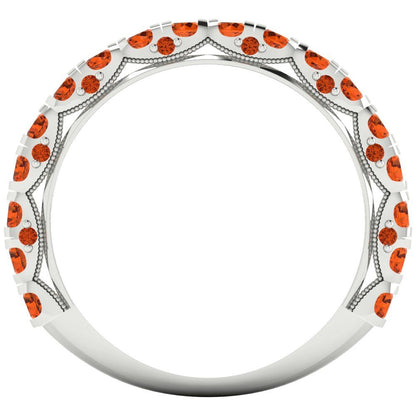 3.13 cttw Simulated Ruby Round Cut White Gold Eternity Wedding Band