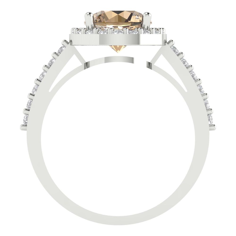 1.86 cttw Yellow Moissanite Hidden Halo Engagement Ring - Solid Gold (Round Cut,7.5mm)