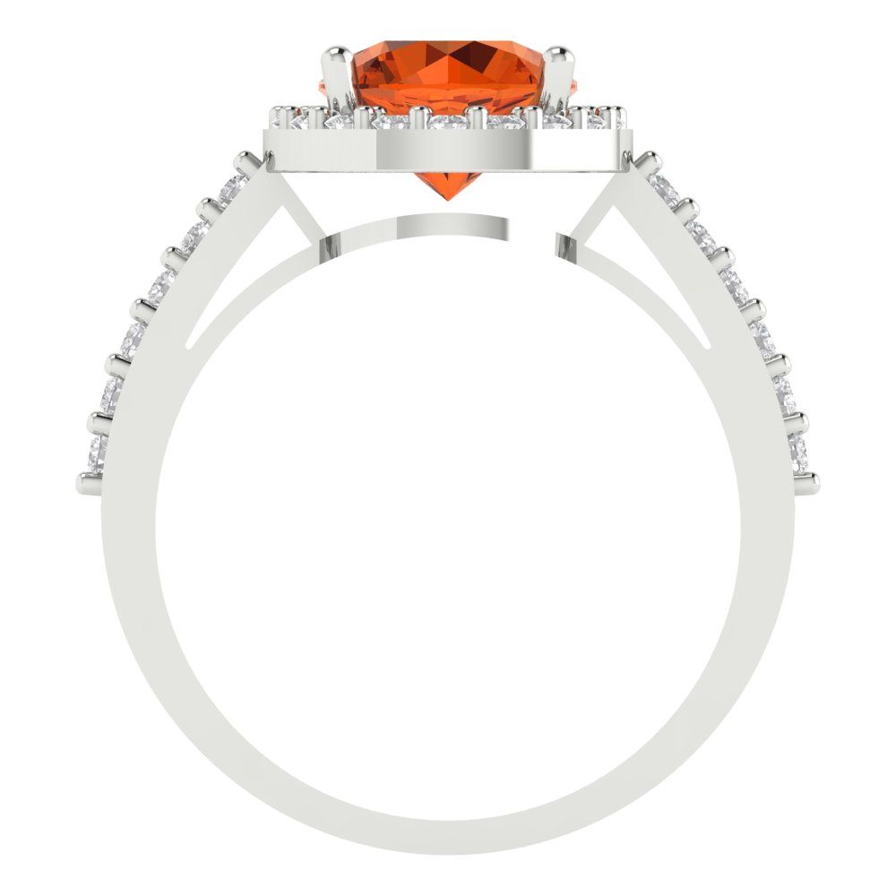 1.86 cttw Simulated Ruby Hidden Halo Engagement Ring - Solid Gold (Round Cut,7.5mm)