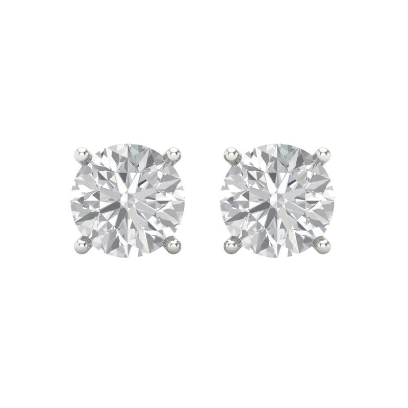 3 ct Brilliant Round Cut Solitaire Studs Moissanite Stone White Gold Earrings Screw back
