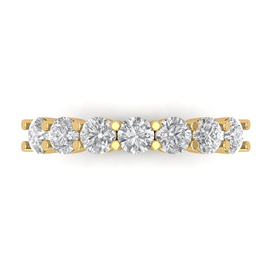 1.19 cttw Simulated Diamond Round Cut Yellow Gold Eternity Wedding Band