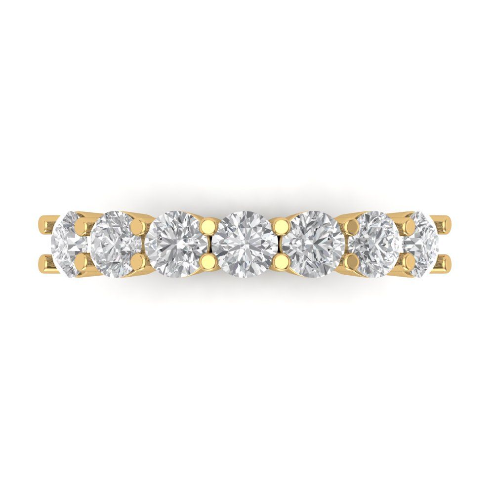1.19 cttw Moissanite Round Cut Yellow Gold Eternity Wedding Band
