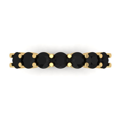 1.19 cttw Natural Onyx Round Cut Yellow Gold Eternity Wedding Band