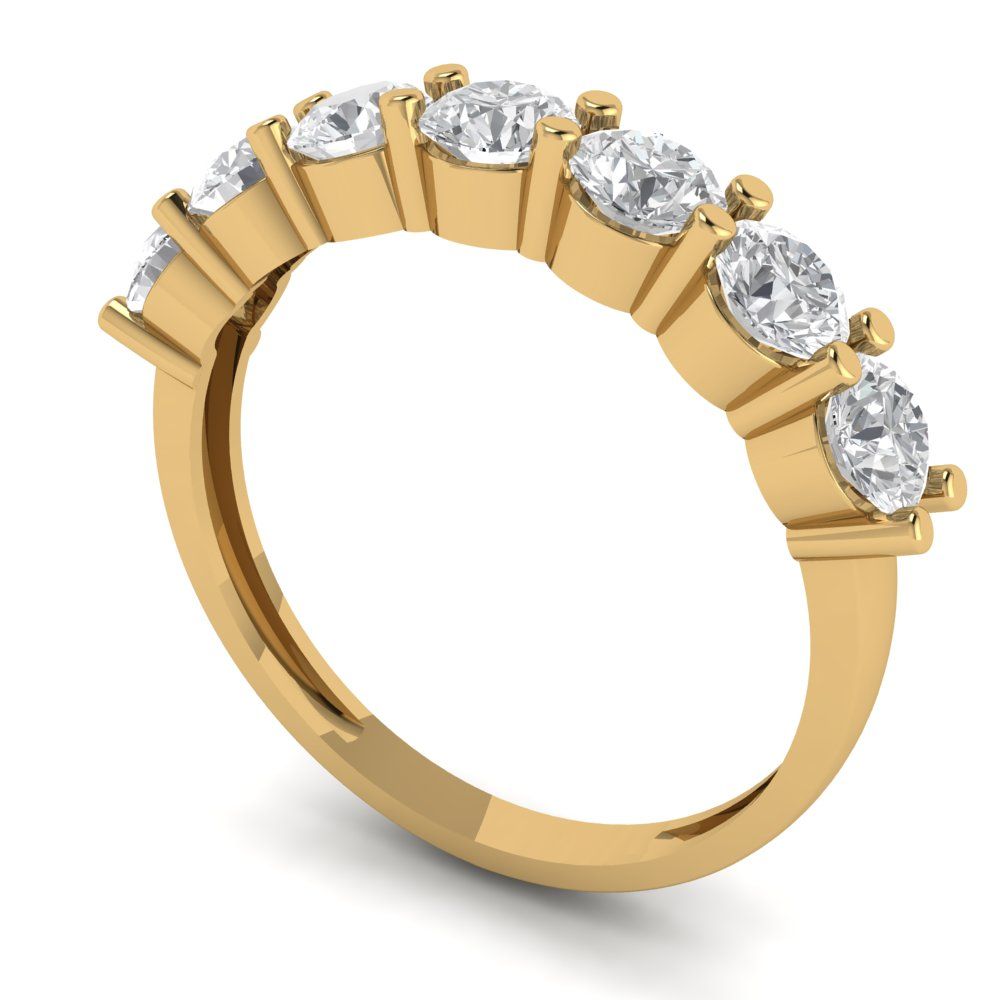 1.19 cttw Moissanite Round Cut Yellow Gold Eternity Wedding Band