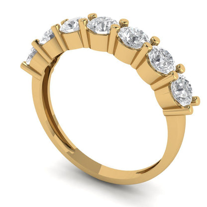 1.19 cttw Moissanite Round Cut Yellow Gold Eternity Wedding Band