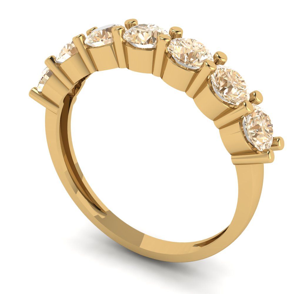 1.19 cttw Natural Morganite Round Cut Yellow Gold Eternity Wedding Band