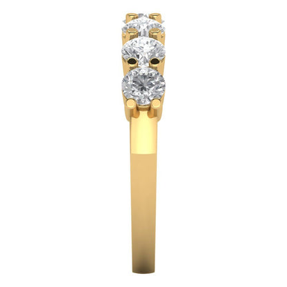 1.19 cttw Moissanite Round Cut Yellow Gold Eternity Wedding Band