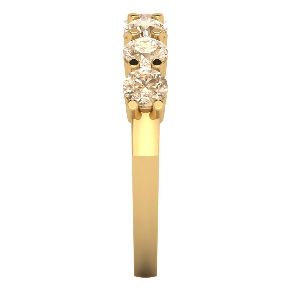 1.19 cttw Natural Morganite Round Cut Yellow Gold Eternity Wedding Band