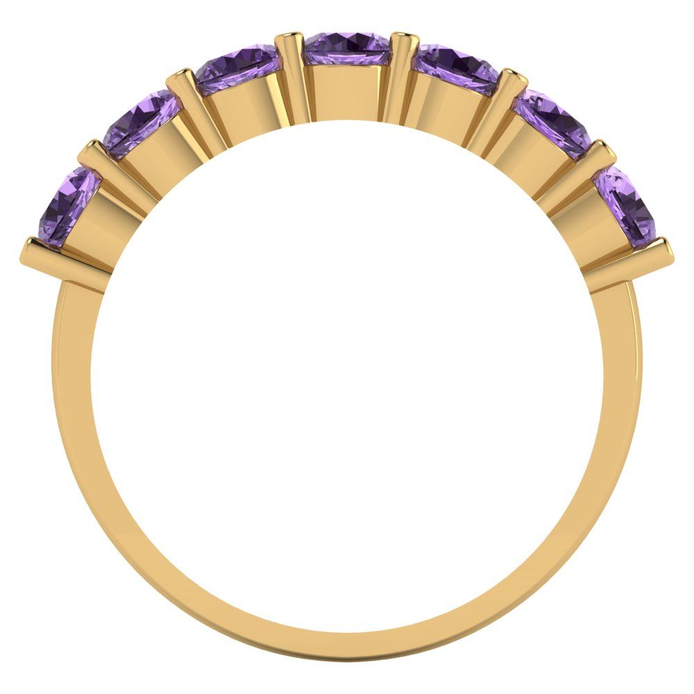 1.19 cttw Simulated Alexandrite Round Cut Yellow Gold Eternity Wedding Band