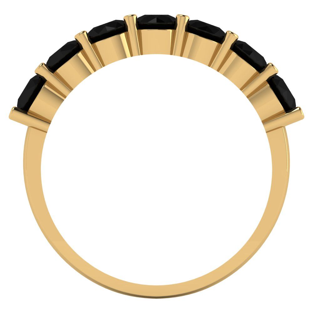 1.19 cttw Natural Onyx Round Cut Yellow Gold Eternity Wedding Band