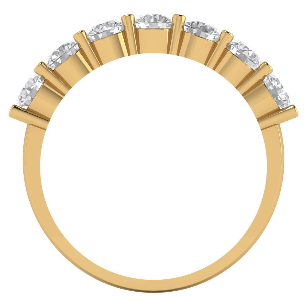 1.19 cttw Simulated Diamond Round Cut Yellow Gold Eternity Wedding Band