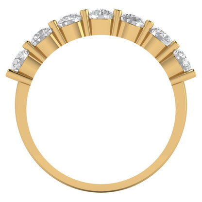 1.19 cttw Simulated Diamond Round Cut Yellow Gold Eternity Wedding Band