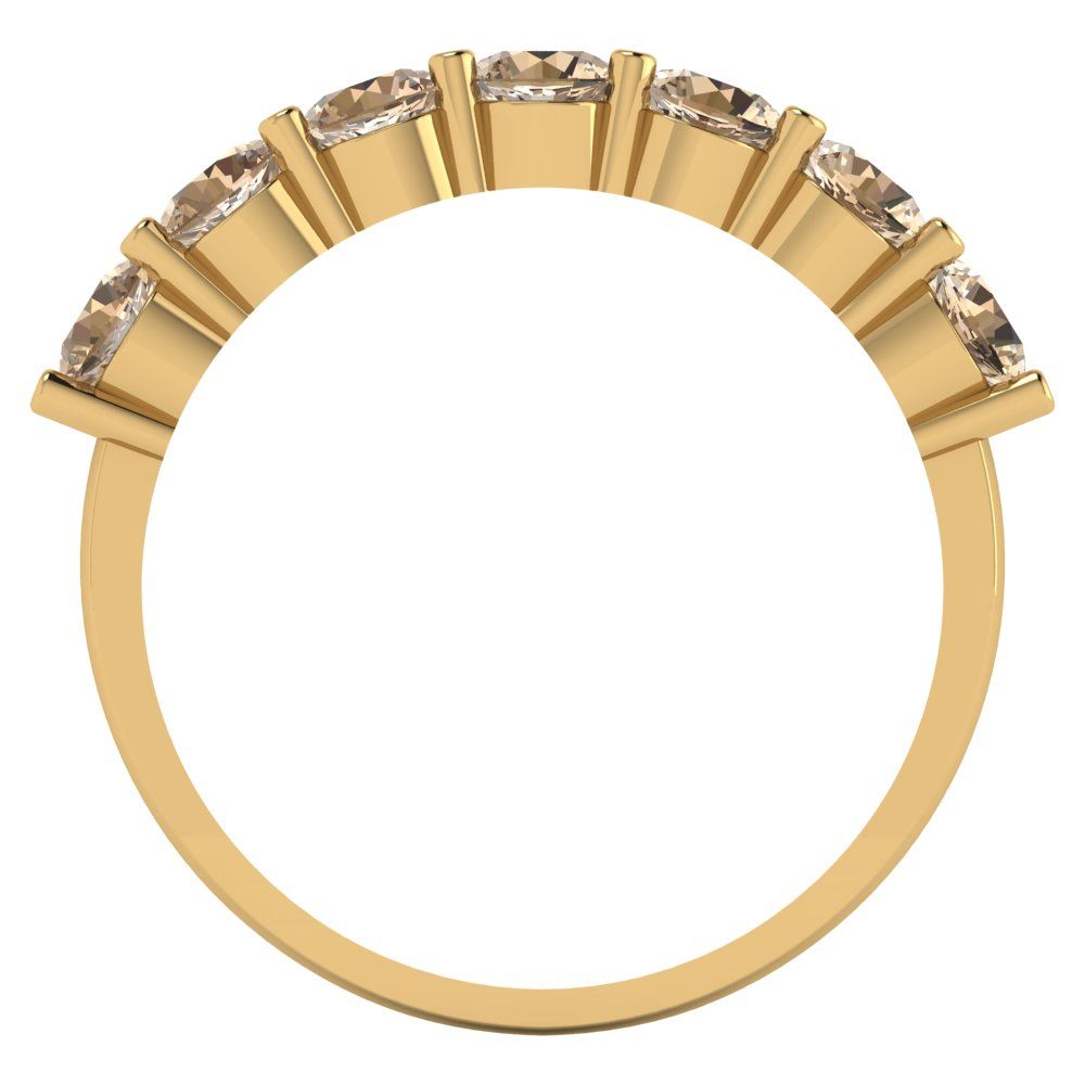 1.19 cttw Yellow Moissanite Round Cut Yellow Gold Eternity Wedding Band