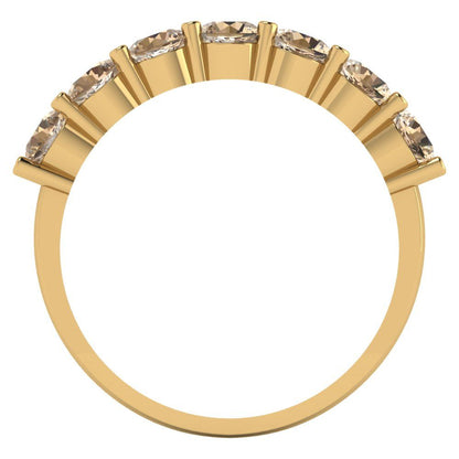 1.19 cttw Yellow Moissanite Round Cut Yellow Gold Eternity Wedding Band