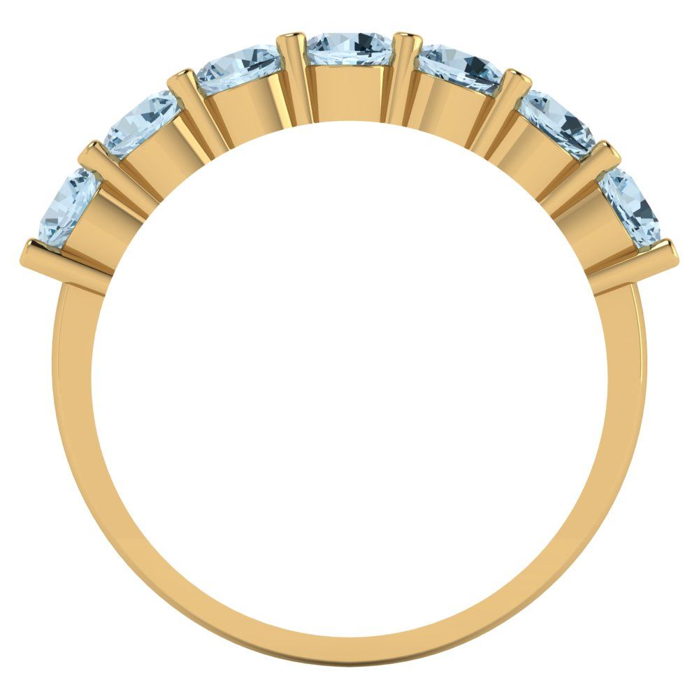 1.19 cttw Simulated Blue Diamond Round Cut Yellow Gold Eternity Wedding Band