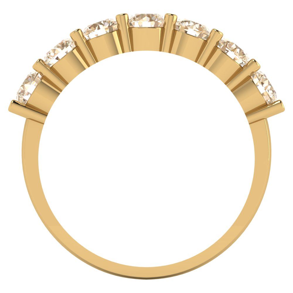 1.19 cttw Natural Morganite Round Cut Yellow Gold Eternity Wedding Band