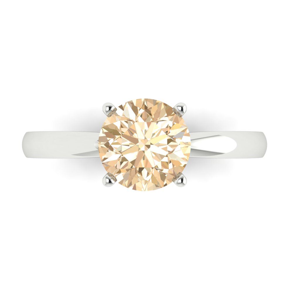 1.5 cttw Natural Morganite Solitaire  Engagement Ring - Solid Gold (Round Cut,7.5mm)