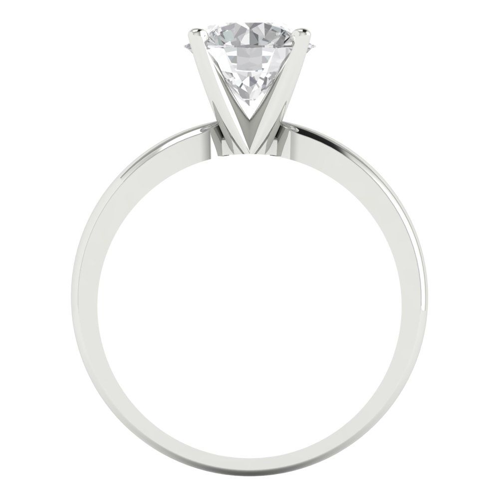 1.5 cttw Certified Moissanite Solitaire  Engagement Ring - Solid Gold (VVS1, D-F,Round Cut,7.5mm)