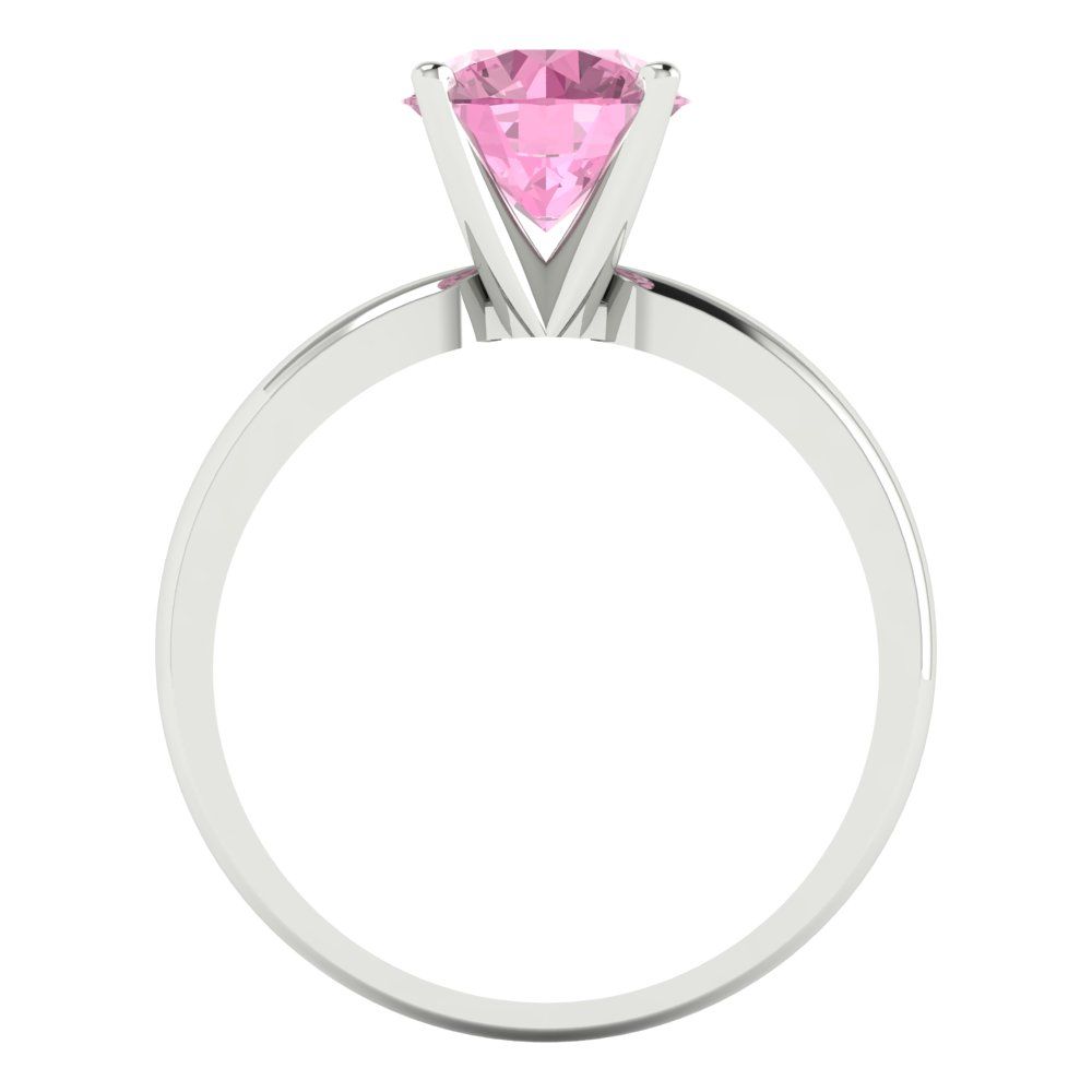 1.5 cttw Zirconia Simulated Pink Diamond Solitaire  Engagement Ring - Solid Gold (VVS1, Round Cut,7.5mm)