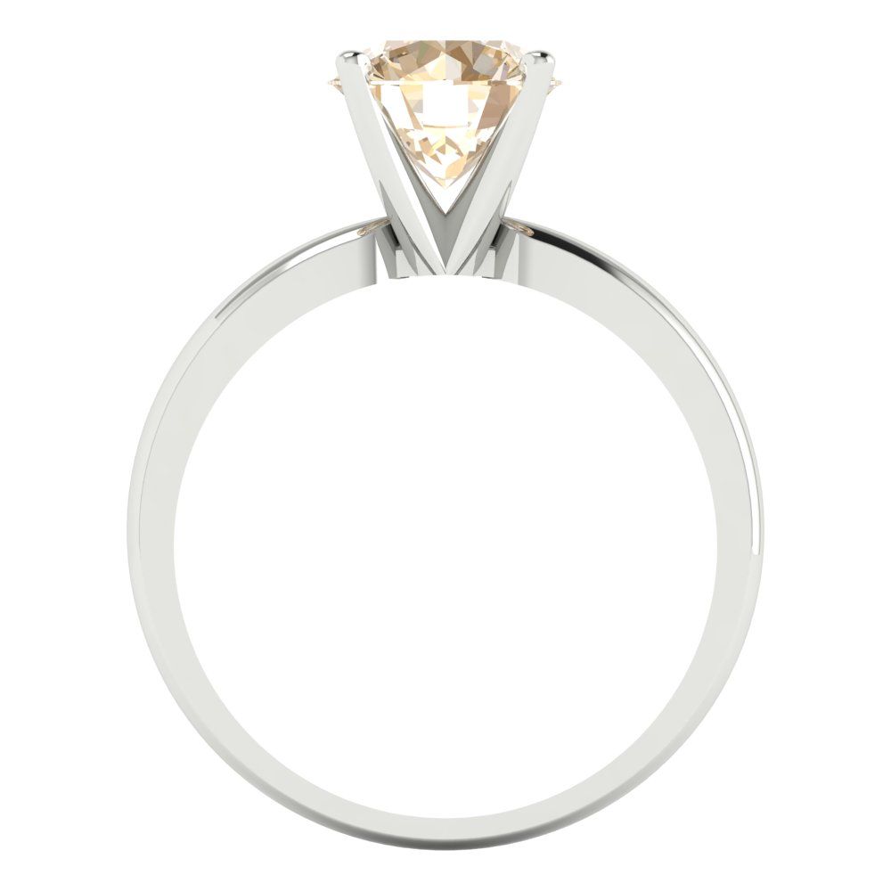 1.5 cttw Natural Morganite Solitaire  Engagement Ring - Solid Gold (Round Cut,7.5mm)