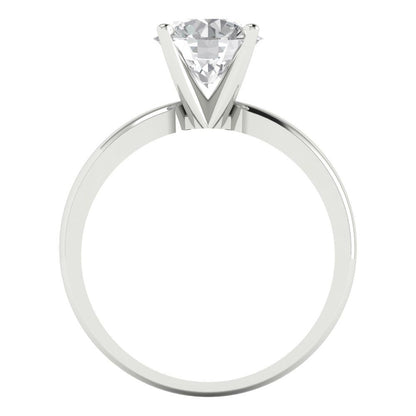 1.5 ct Brilliant Round Cut Natural Diamond Stone Clarity VS1-2 Color G-H White Gold Solitaire Ring