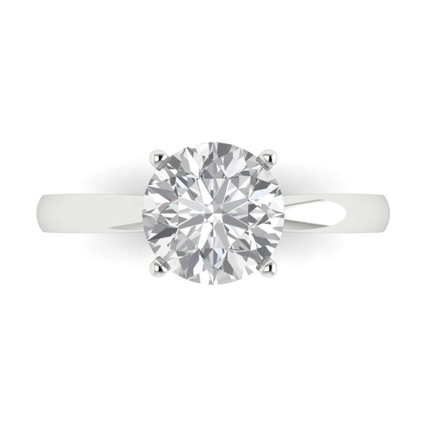 2 ct Brilliant Round Cut Clear Simulated Diamond Stone White Gold Solitaire Ring
