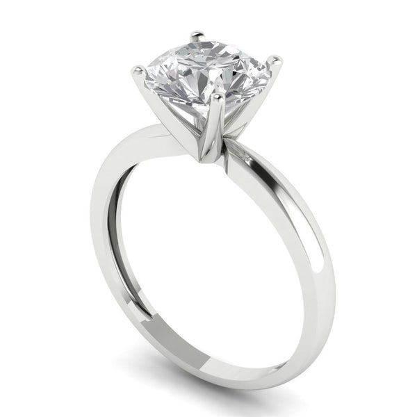 2 ct Brilliant Round Cut Clear Simulated Diamond Stone White Gold Solitaire Ring
